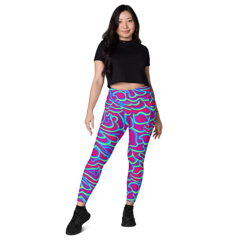 Aquatic Ember on Leggings with Pockets — Front