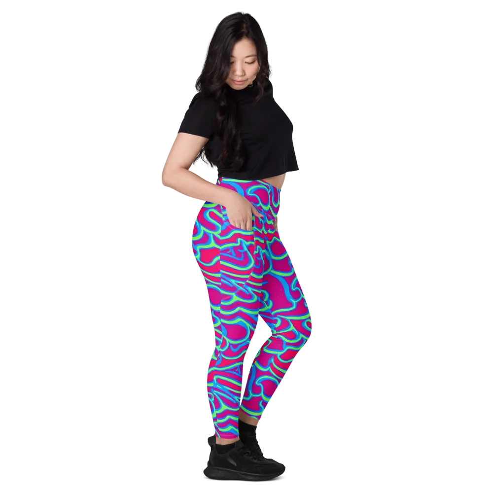 Aquatic Ember on Leggings with Pockets — Right