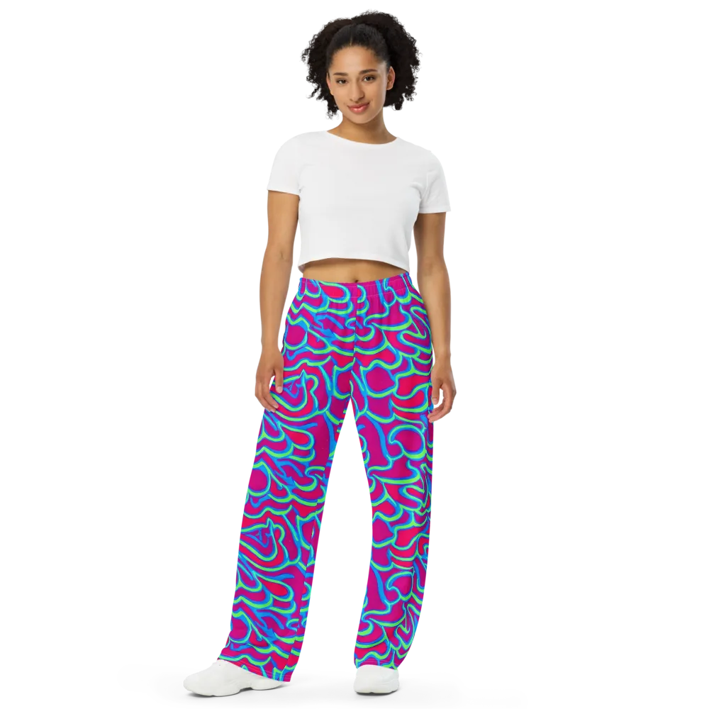 Aquatic Ember on Wide-Leg Pants — Front