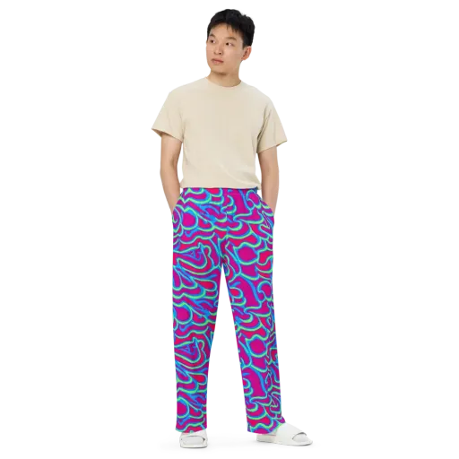 Aquatic Ember on a Wide-Leg Pants