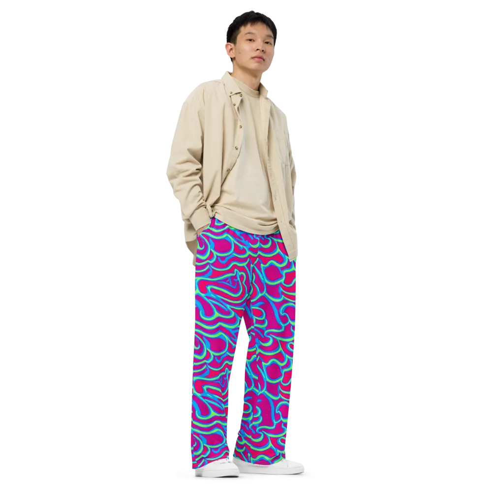 Aquatic Ember on Wide-Leg Pants — Right Front