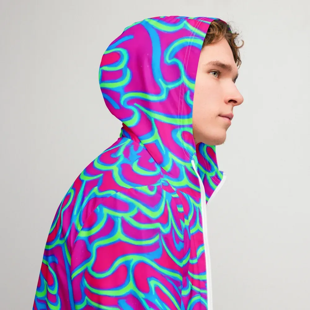 Aquatic Ember on Men's Windbreaker — Right