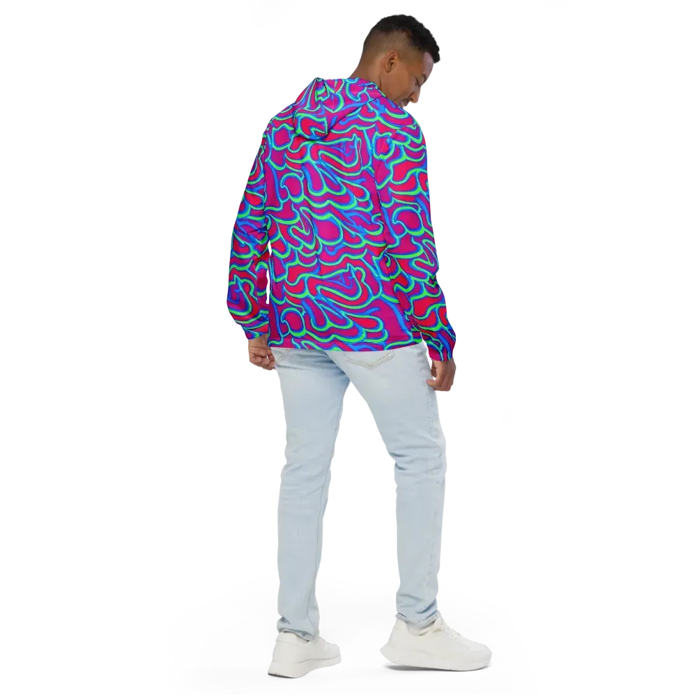Aquatic Ember on Men's Windbreaker — Back