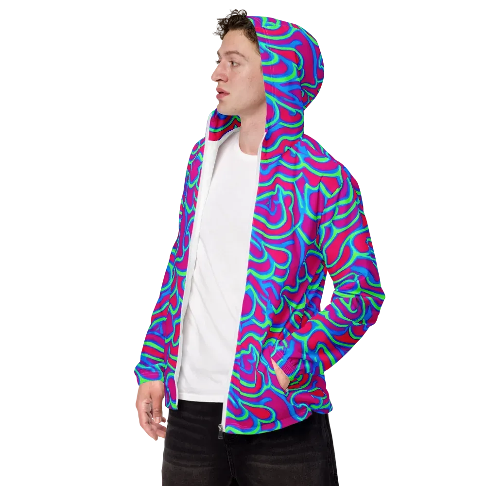 Aquatic Ember on Men's Windbreaker — Left Front