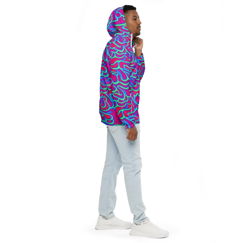 Aquatic Ember on Men's Windbreaker — Right