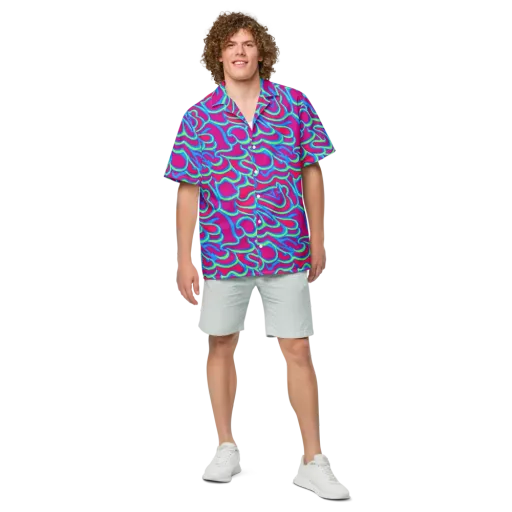 Aquatic Ember on a Button Shirt
