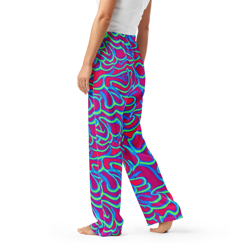 Aquatic Ember on Women's Pajama Pants — Left