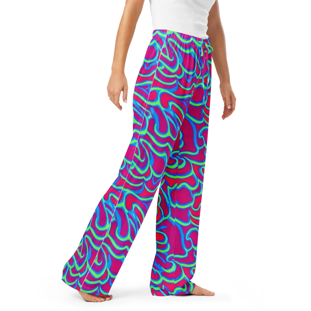 Aquatic Ember on Women's Pajama Pants — Right Front