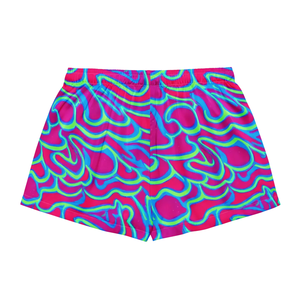 Aquatic Ember on Women's Pajama Shorts — Back
