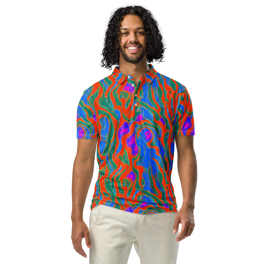 Childish Strokes on Men's Slim Fit Polo Shirt — Front