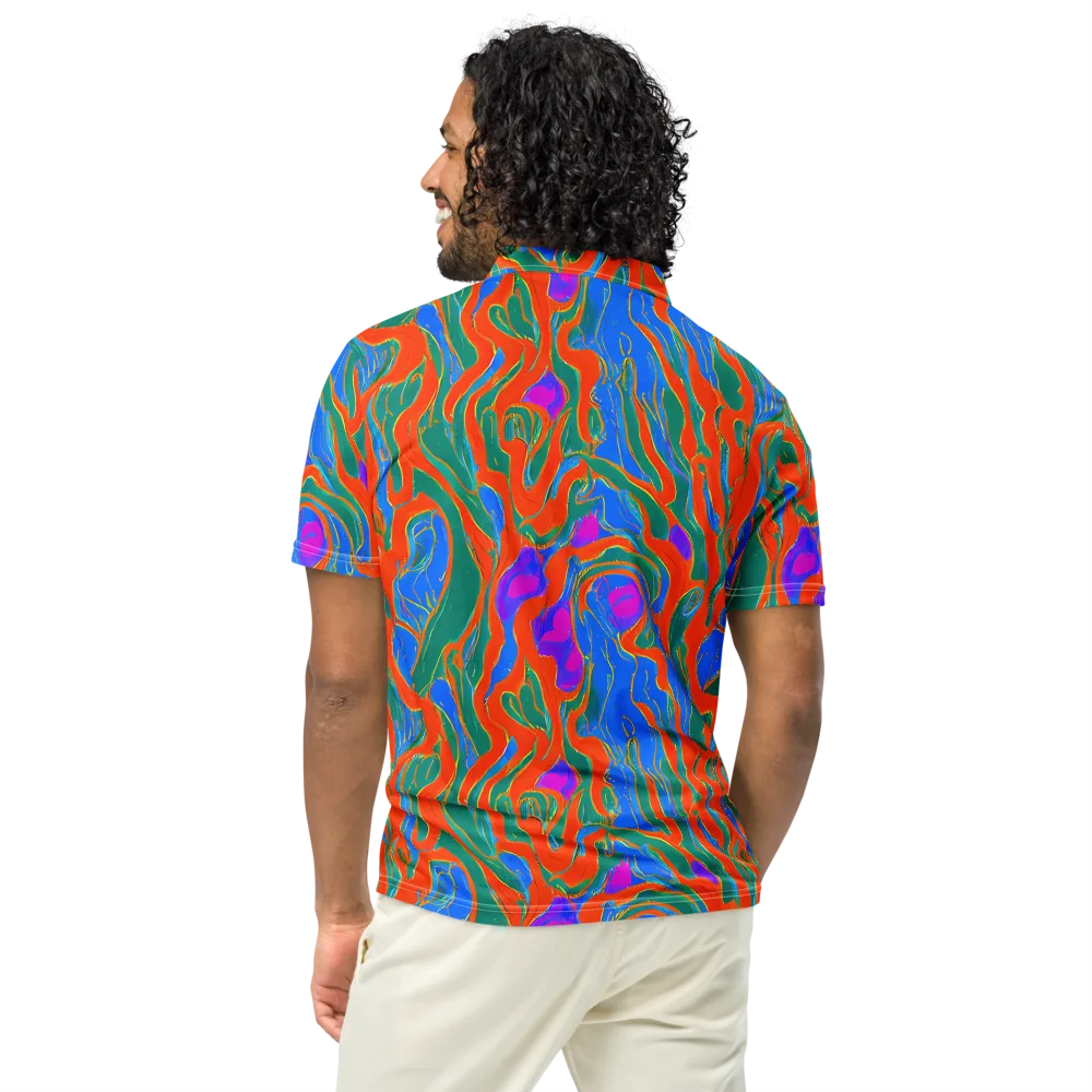 Childish Strokes on Men's Slim Fit Polo Shirt — Back