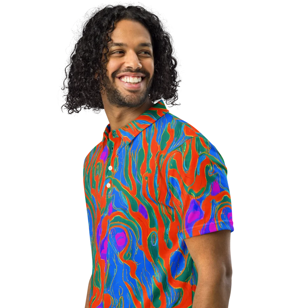 Childish Strokes on Men's Slim Fit Polo Shirt — Left Front