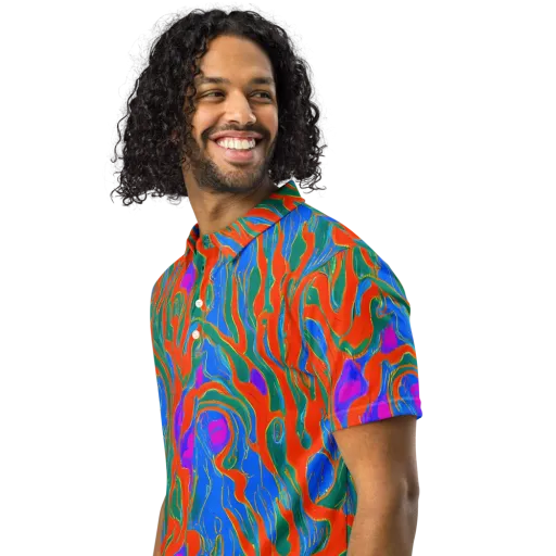 Childish Strokes on a Men's Slim Fit Polo Shirt