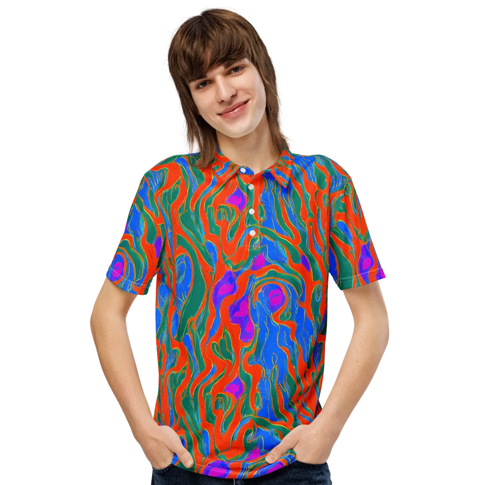 Childish Strokes on Men's Slim Fit Polo Shirt — Front