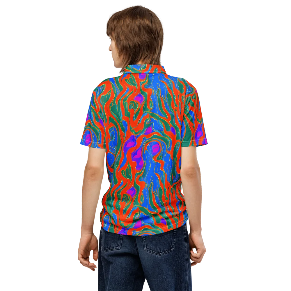 Childish Strokes on Men's Slim Fit Polo Shirt — Back