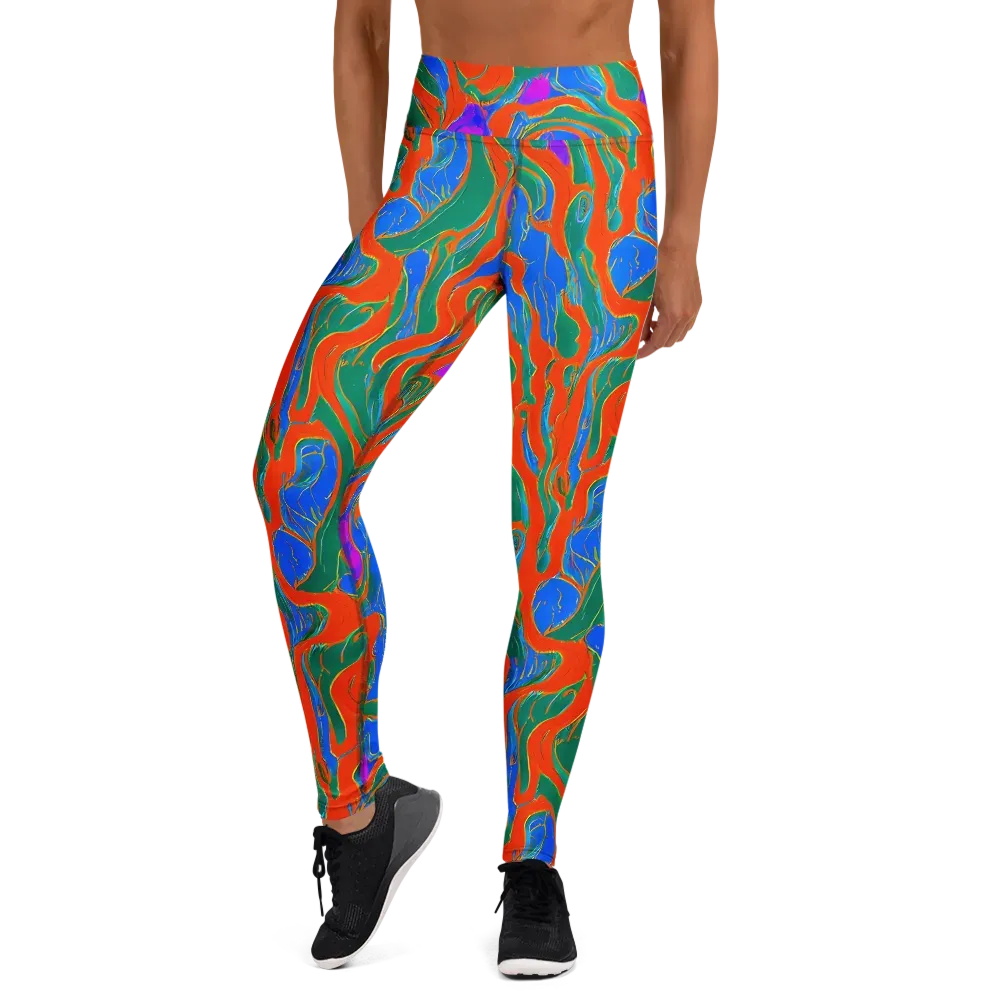 Childish Strokes on Yoga Leggings — Front