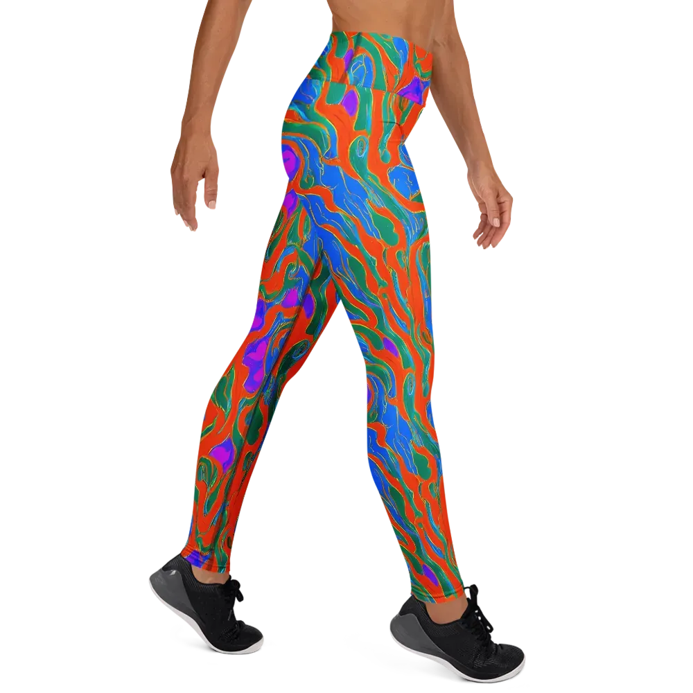 Childish Strokes on Yoga Leggings — Right