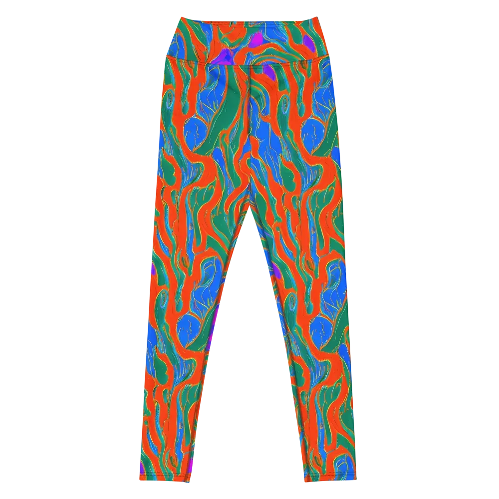 Childish Strokes on Yoga Leggings — Front