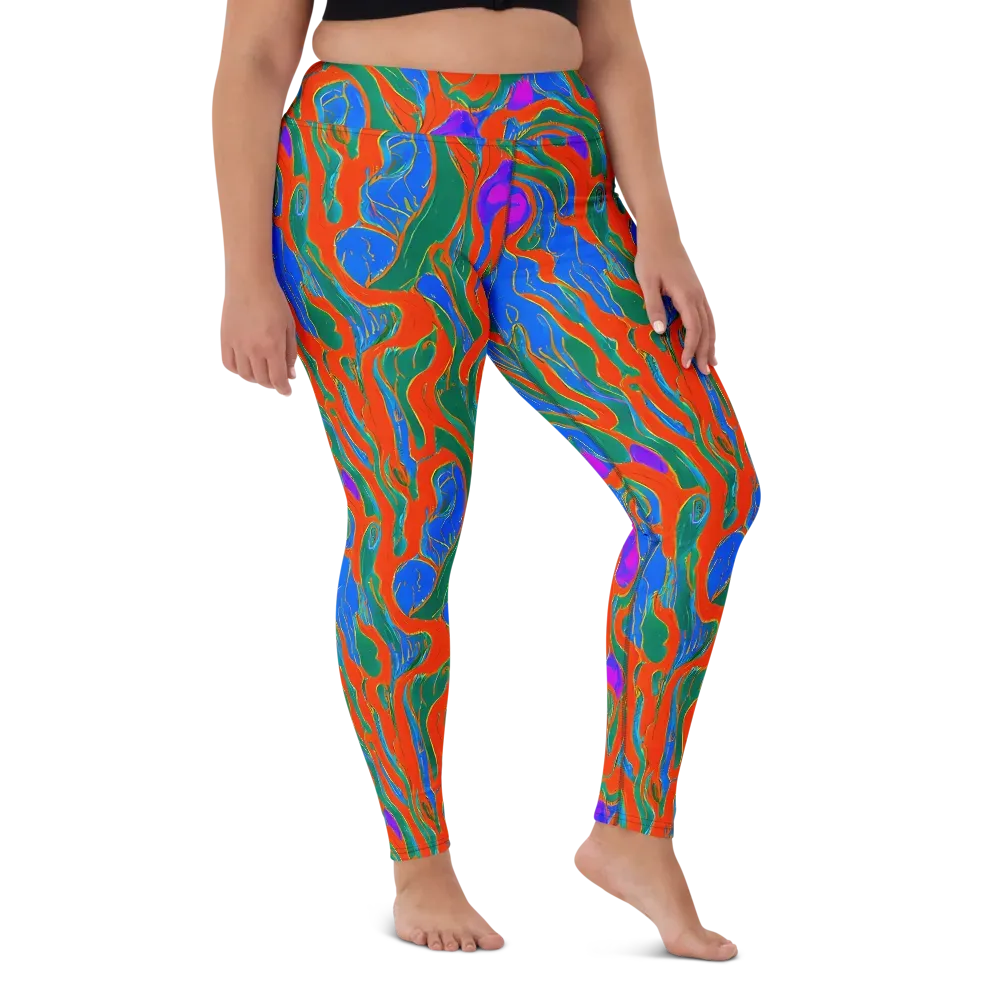 Childish Strokes on Yoga Leggings — Front