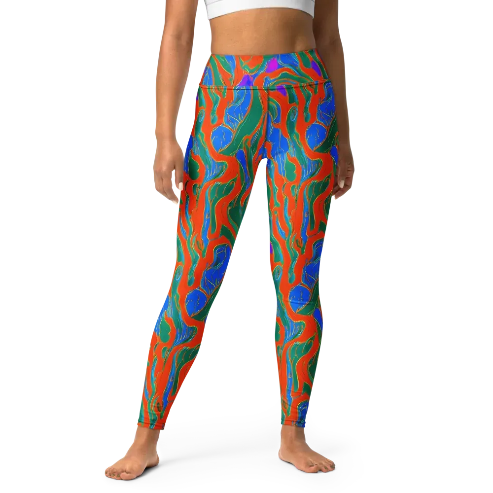 Childish Strokes on Yoga Leggings — Front