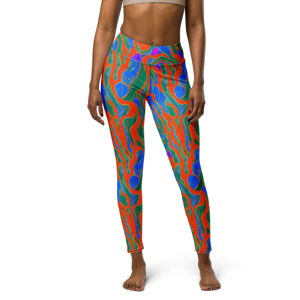 Childish Strokes on Yoga Leggings — Front