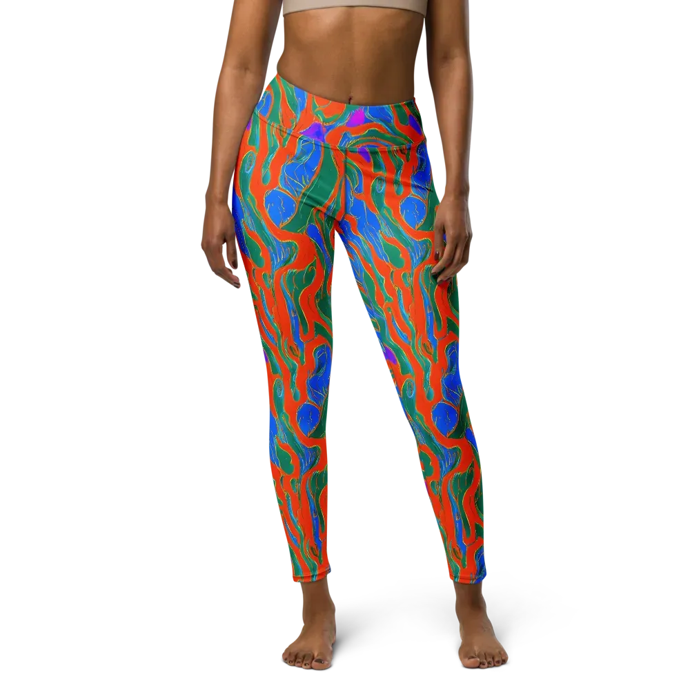 Childish Strokes on Yoga Leggings — Front
