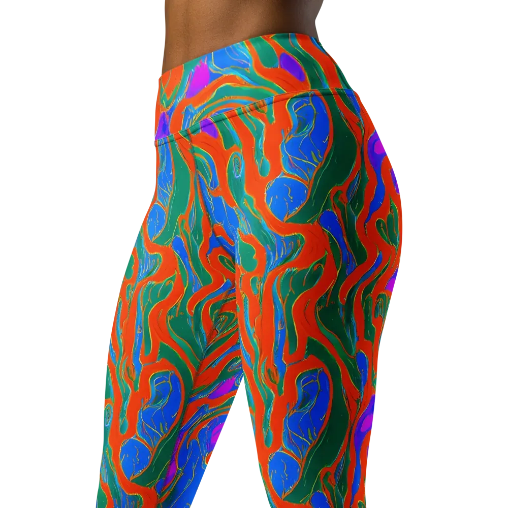 Childish Strokes on Yoga Leggings — Left Front