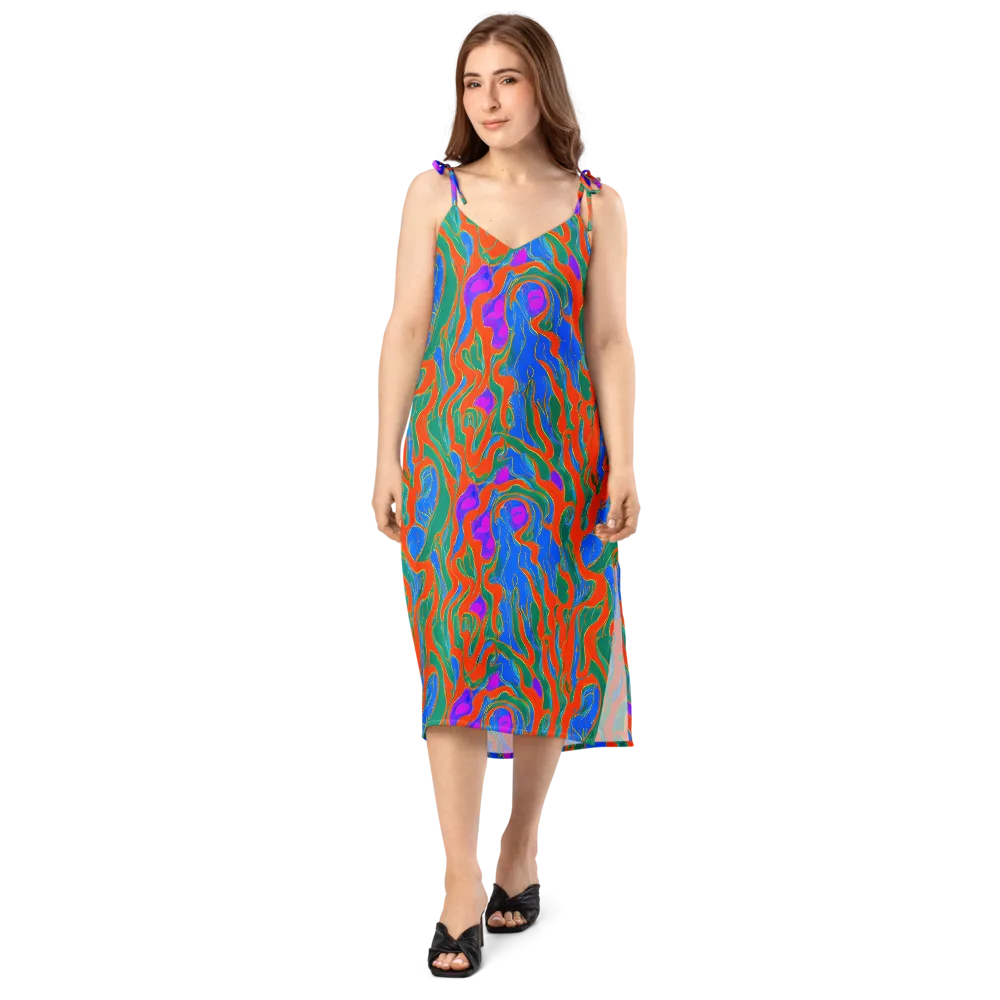 Childish Strokes on Slip Dress — Front