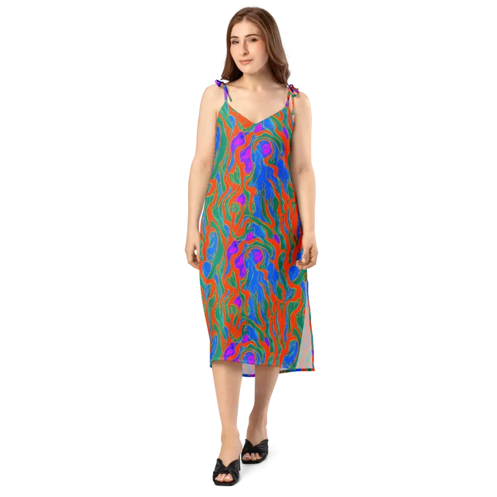 Childish Strokes on Slip Dress — Front