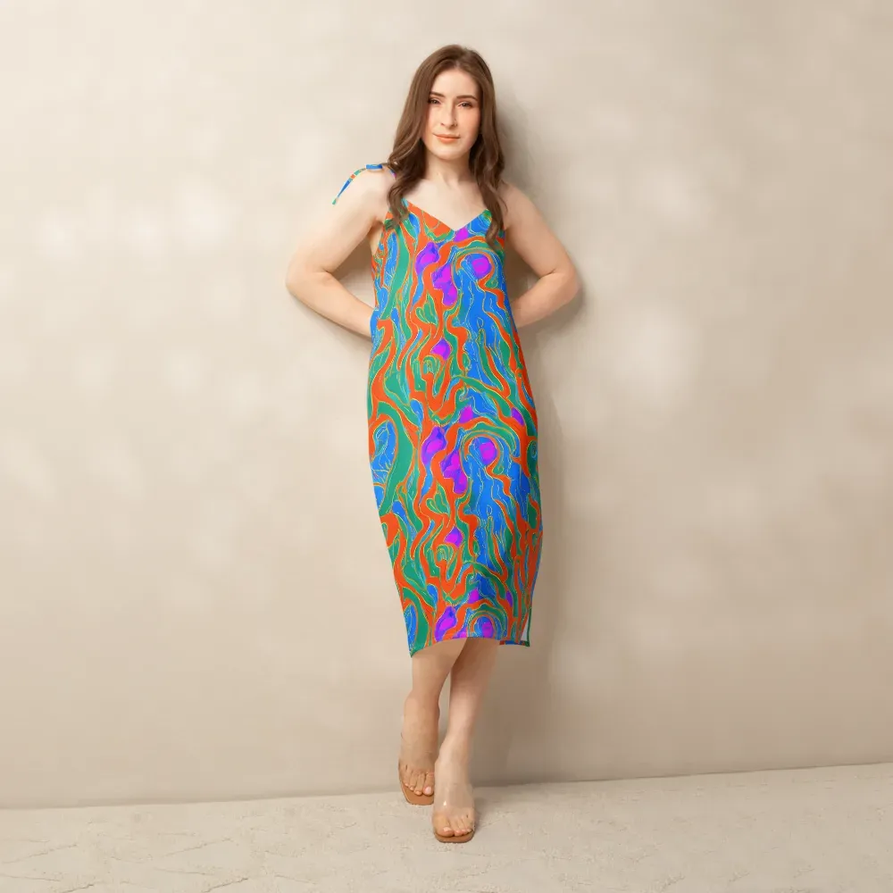 Childish Strokes on Slip Dress — Front