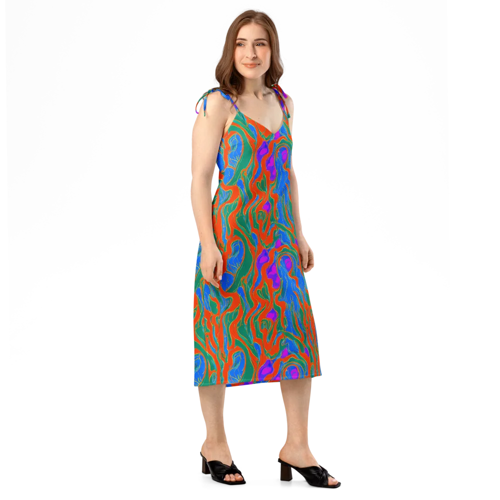 Childish Strokes on Slip Dress — Right Front