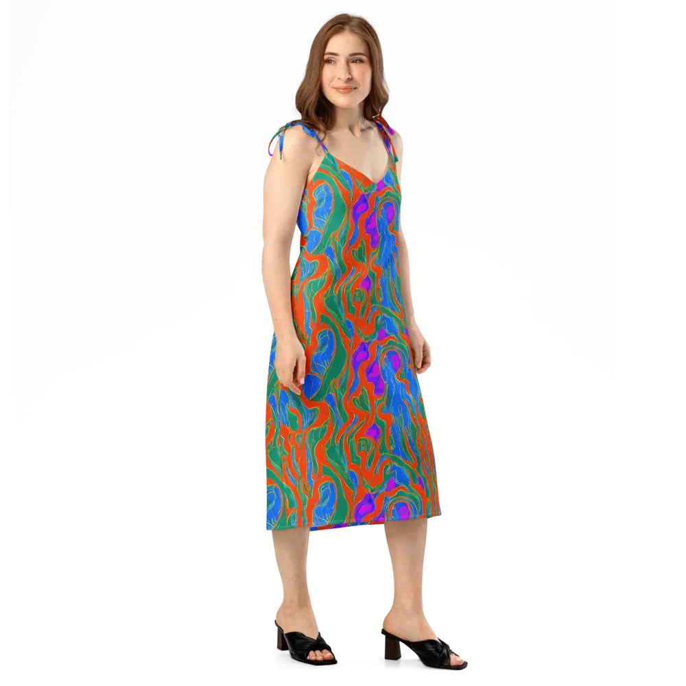 Childish Strokes on Slip Dress — Right Front