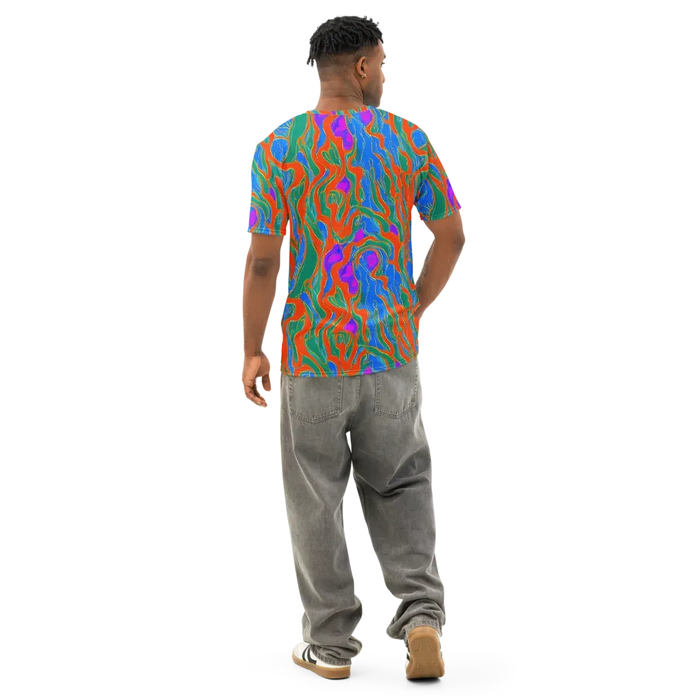 Childish Strokes on Men's Cotton Crew Neck T-Shirt — Back
