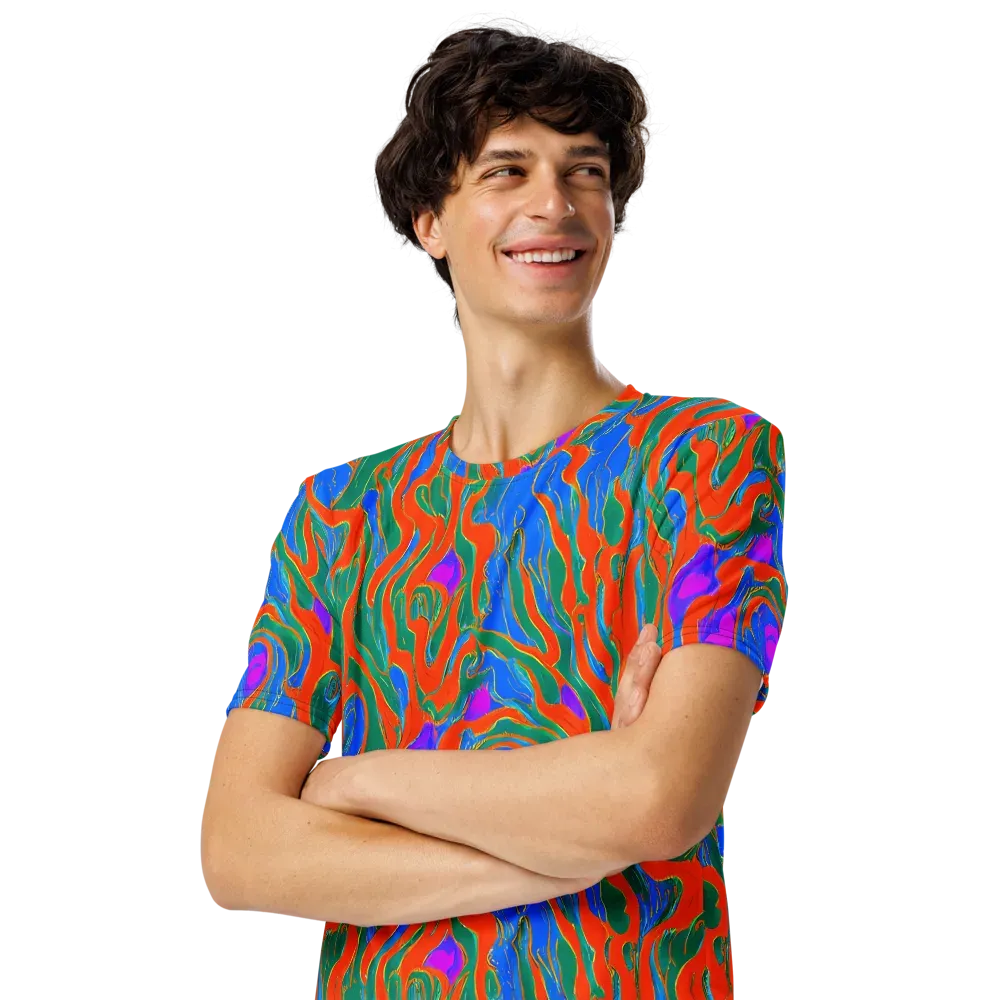 Childish Strokes on Men's Crew Neck T-Shirt — Left Front