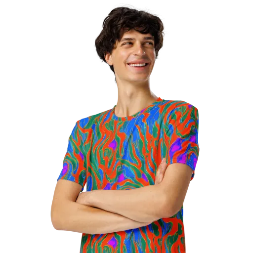 Childish Strokes on a Men's Crew Neck T-Shirt