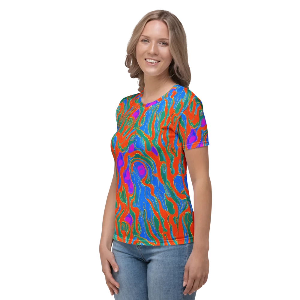 Childish Strokes on Women's Crew Neck T-Shirt — Left