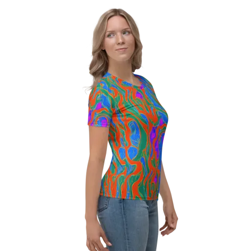 Childish Strokes on a Women's Crew Neck T-Shirt