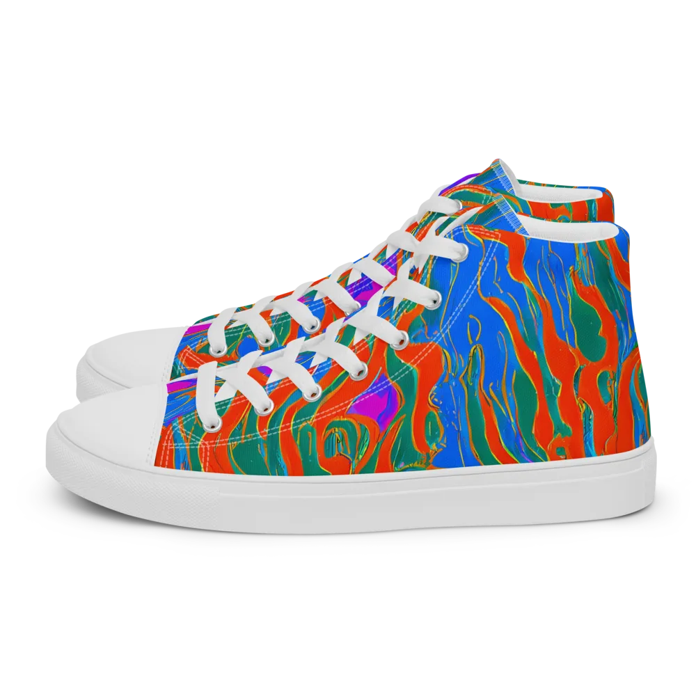 Childish Strokes on Women's High Top Canvas Shoes — Left
