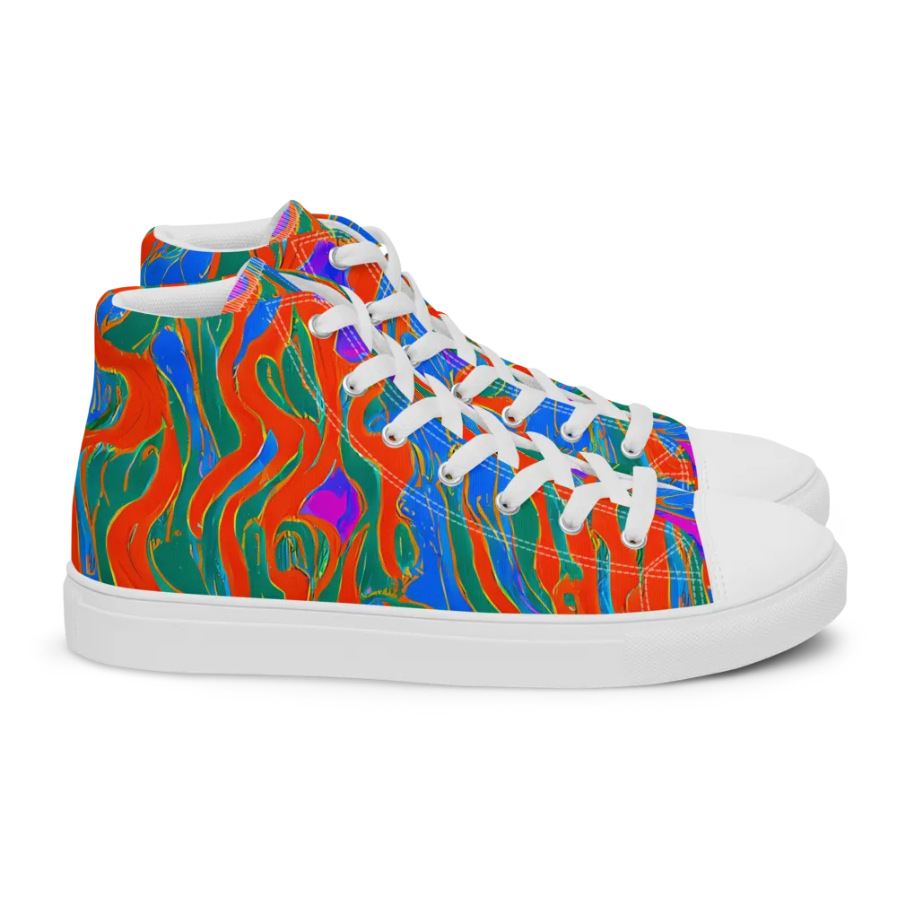 Childish Strokes on Women's High Top Canvas Shoes — Right
