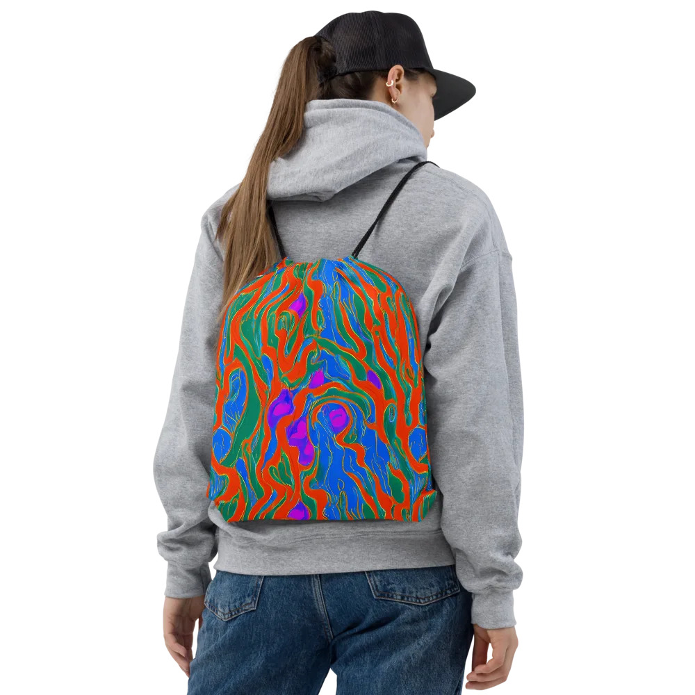 Childish Strokes on Drawstring Bag — Front