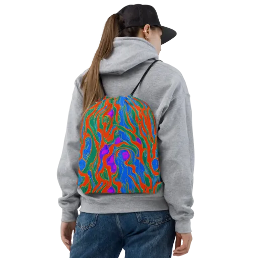 Childish Strokes on a Drawstring Bag