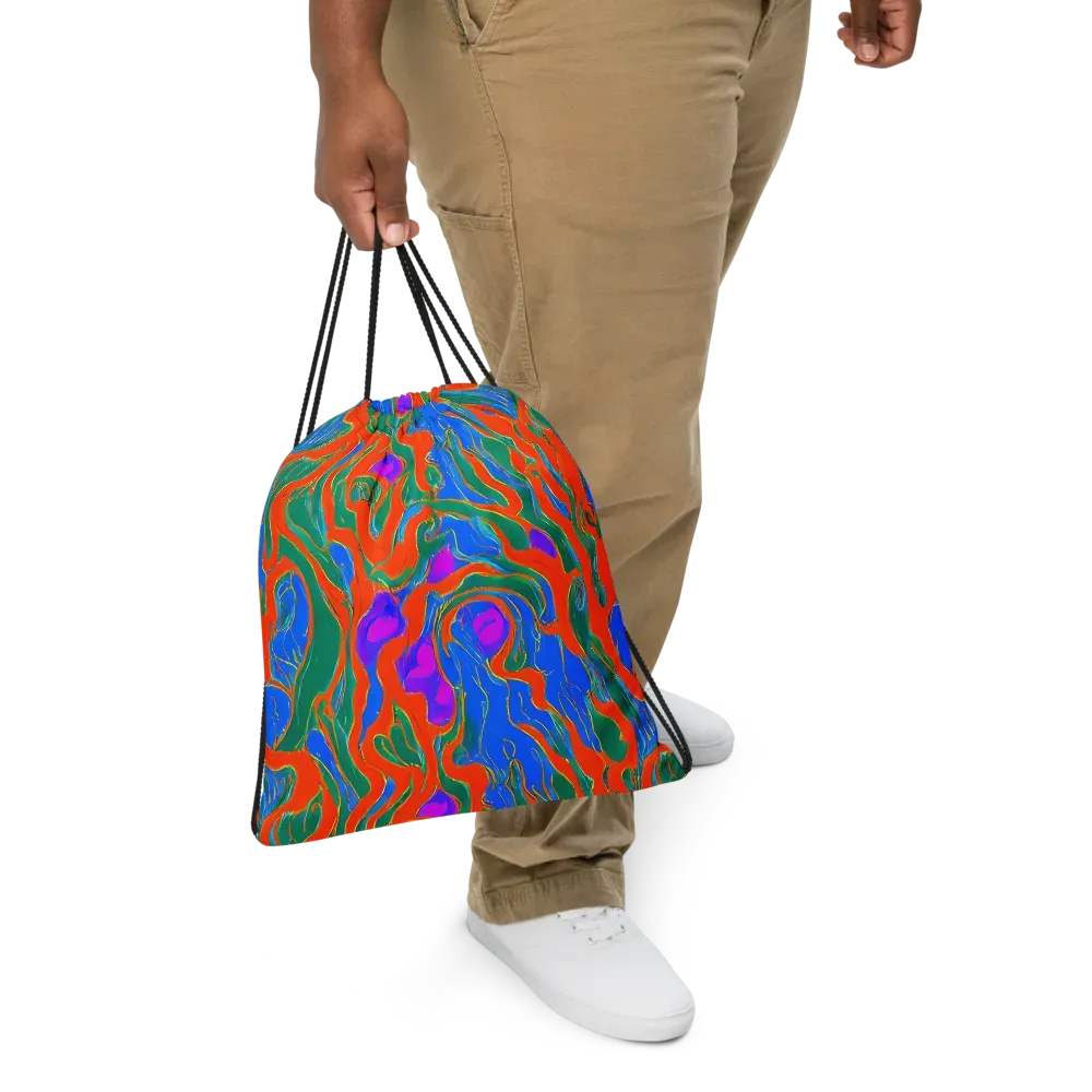 Childish Strokes on Drawstring Bag — Front