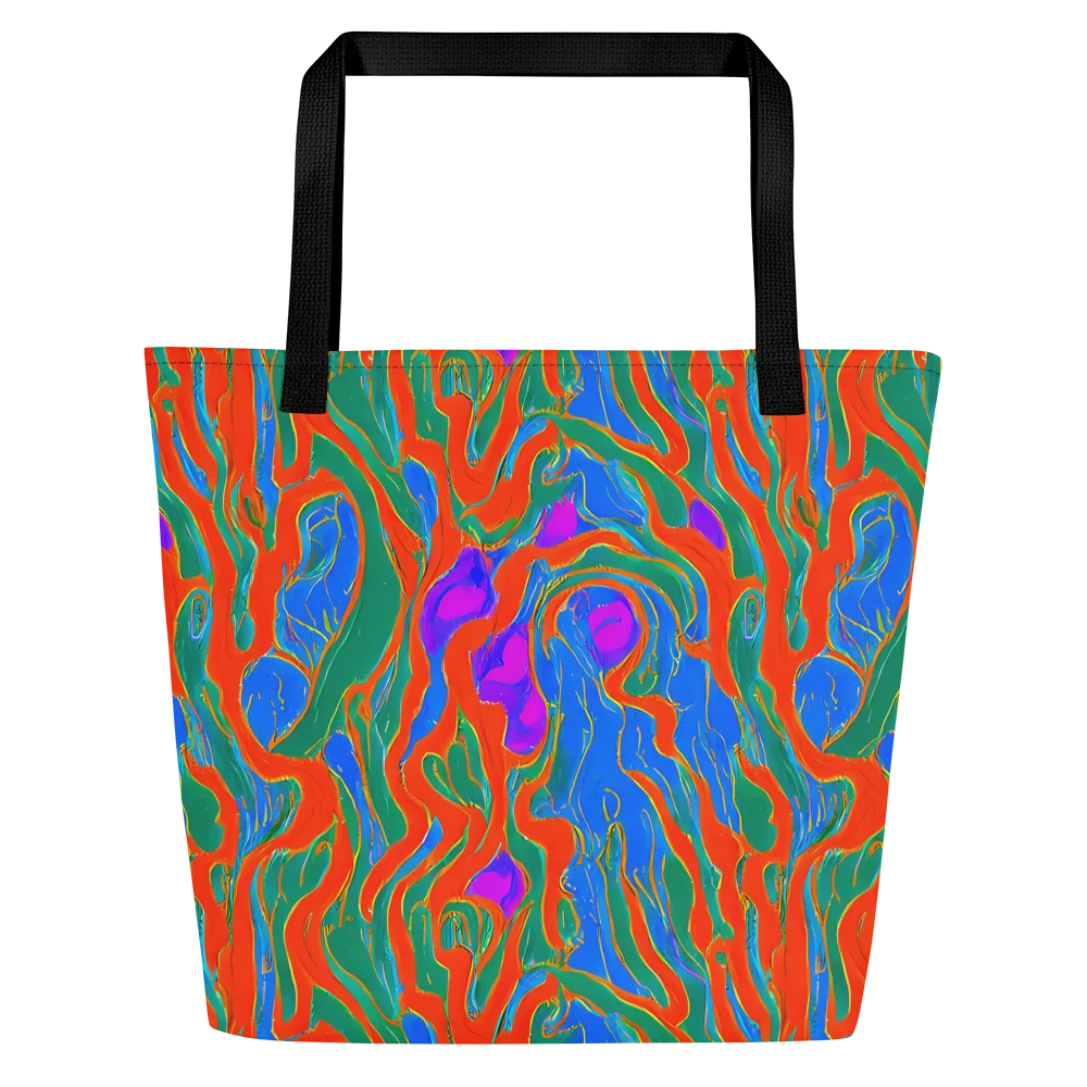 Childish Strokes on Large Tote Bag W/ Pocket — Front