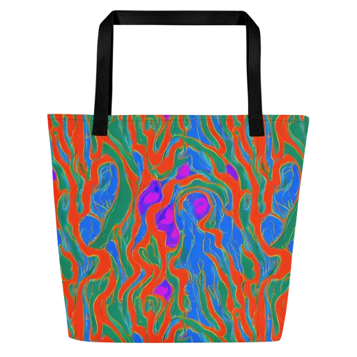 Childish Strokes on a Large Tote Bag W/ Pocket