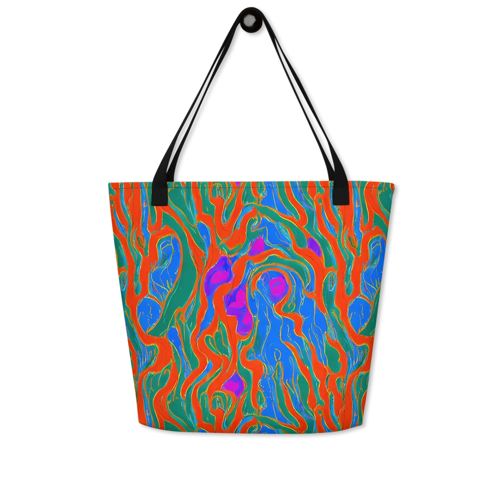 Childish Strokes on Large Tote Bag W/ Pocket — Front