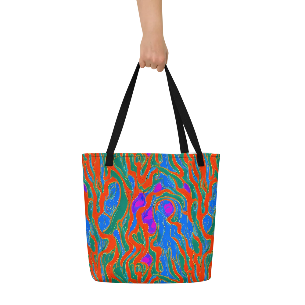Childish Strokes on Large Tote Bag W/ Pocket — Front