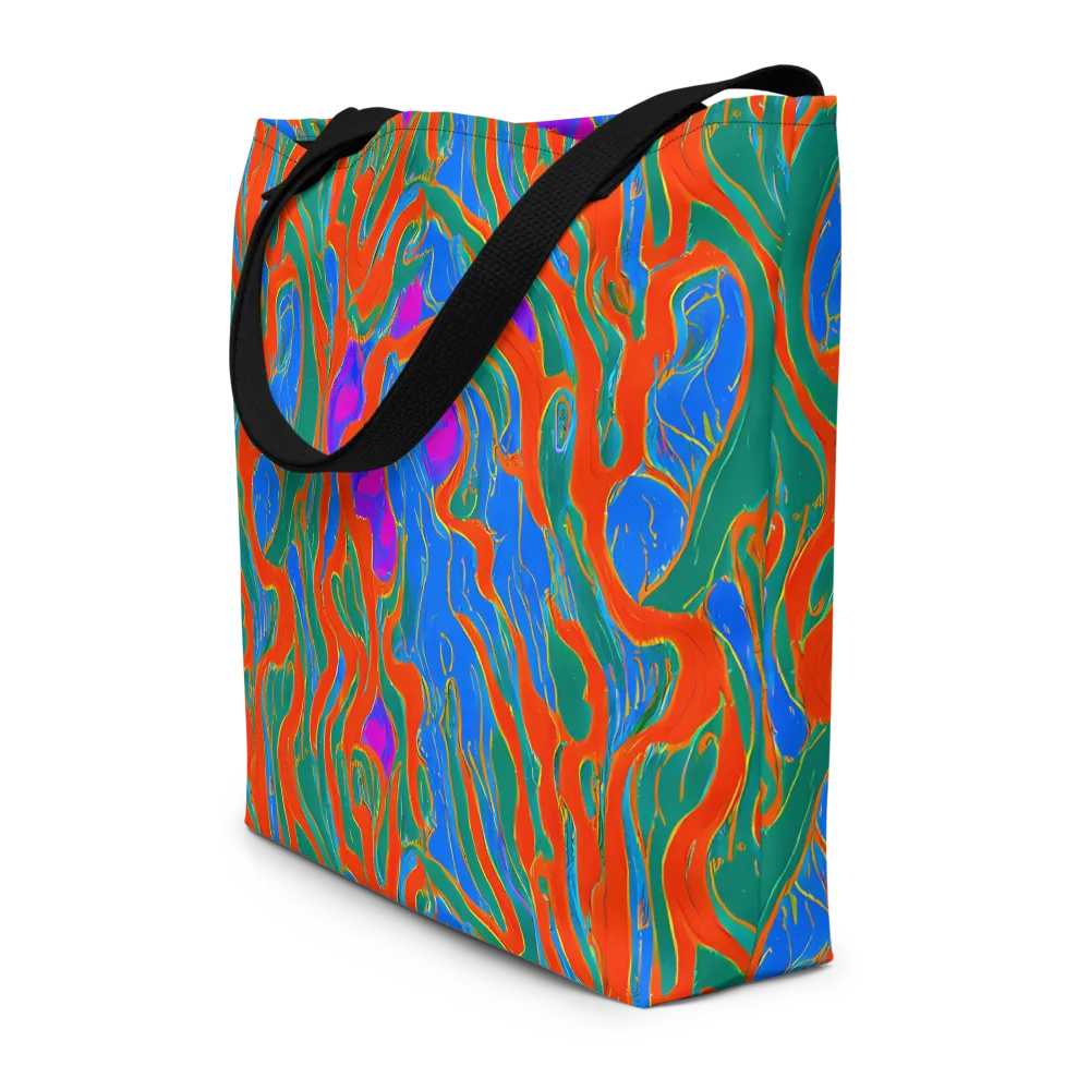 Childish Strokes on Large Tote Bag W/ Pocket — Front