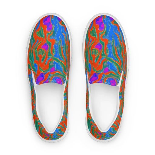 Childish Strokes on a Women's Slip-On Canvas Shoes