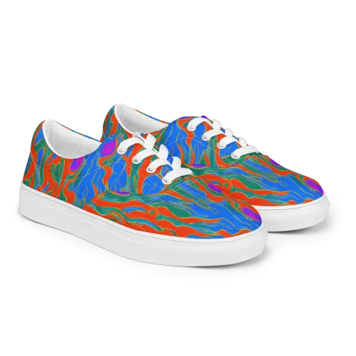 Childish Strokes on a Men's Lace-Up Canvas Shoes