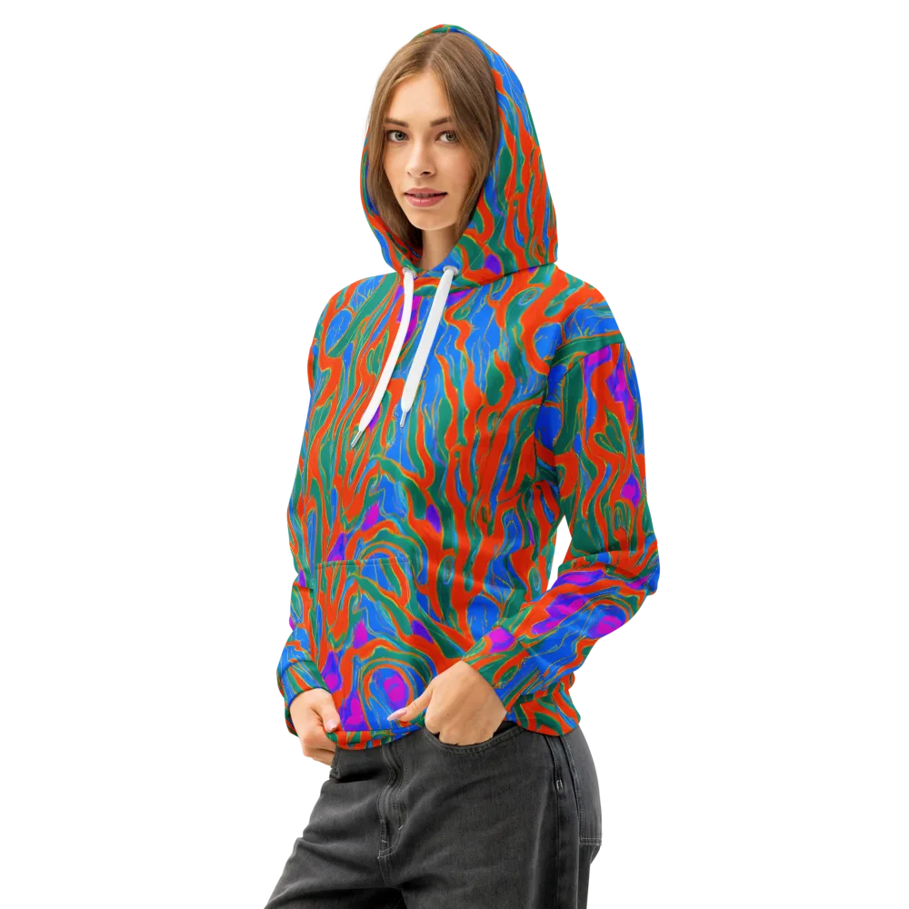 Childish Strokes on Cotton Hoodie — Left Front